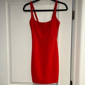 Fitted red mini dress